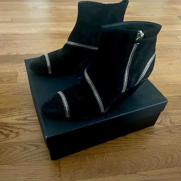 Giuseppe Zanotti Black Suede Guns 55 Zip Detail Ankle Boots - Picture 3 of 5